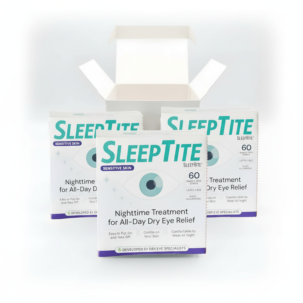 SleepTite SleepRite Sensitive 180‑Count (3 × 60) Nighttime Eyelid Seals – Gentle Adhesive for Sensitive Skin, Hypoallergenic, Latex‑Free